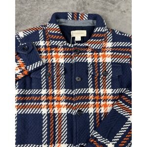 OUTERKNOWN Shaket Kids Cloud Weave Shirt Jacket Plaid Blue Orange NWT